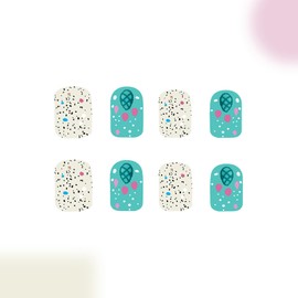 Easter Press on Nails Short,Matte Square Fake Nails with Colorful Easter Egg Design Full Cover Stick on Nails Reusable Acrylic Nails Artificial Nails for Women Girls Easter Nail Art Decoration 24Pcs