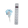 ACL 10 Feet Surge Protector, Flat Rotating Plug, 6 Outlet,