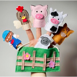 Old MacDonald Had A Farm Nursery Rhyme Finger Puppet Farm Animal Finger Puppets for Kids