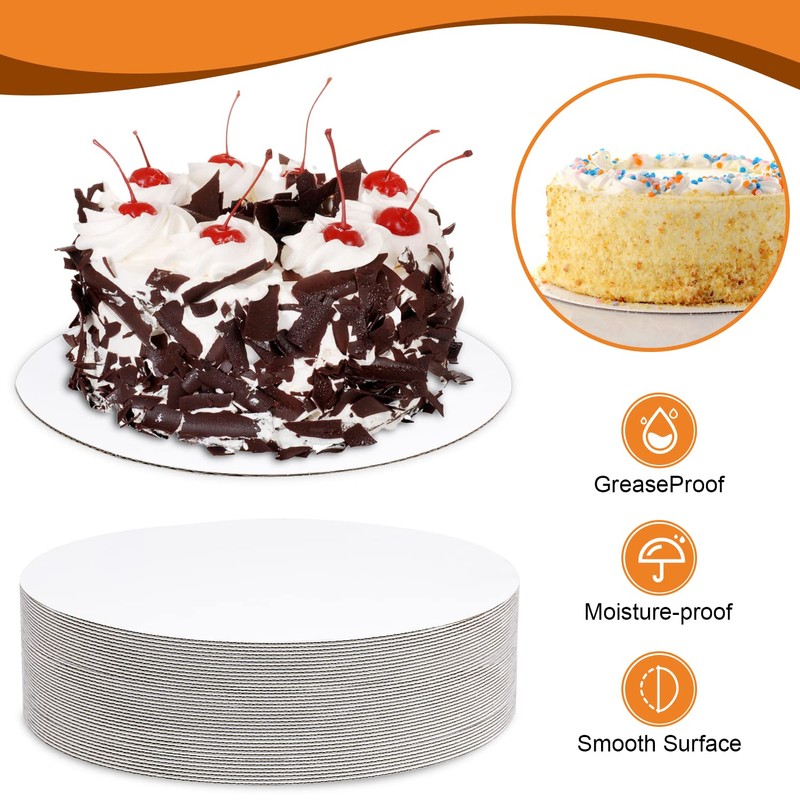 40-Packs Cake Boards 10 inch Round, Cake Boards White Cake