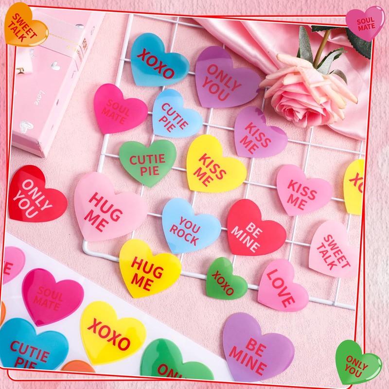 MARFOREVER 50 Pcs Valentine's Day Window Gel Clings Party Decorations