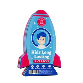 Slim Ice Packs for Lunch Boxes Kids - 3-Pack Long-Lasting Spaceship Lunch Box Ice Packs for Kids - Slim Reusable Ice Packs for Lunch Boxes, Lunch Bags, and Coolers - Multicolored (Spaceship)
