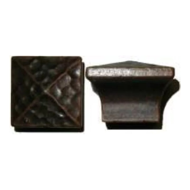 Furniture Knowledge Mission Style Hammered Square Pyramid Cast Brass Knob