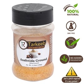 Tarkeeb Asafetida (Hing) Ground 3.75oz (106g) Shaker Top PET Jar ~ All Natural | Salt Free | Vegan | Non-GMO | Asafoetida Indian Spice | Best for Onion Garlic Substitute | Indian Origin |