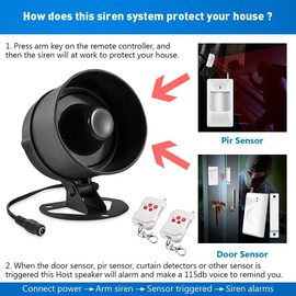 Fuers Home Alarm System 115 dB Alarm System Caravan 12-Piece Set Door Alarm System Garage Window Alarm System Door Contact Alarm Smartlife Security System for Home