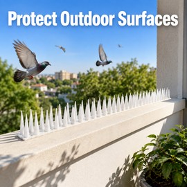 Bird Repellent Spikes for Outdoor Use - Bendable PP Deterrent Strips for Fences, Windows, Roofs & Balconies