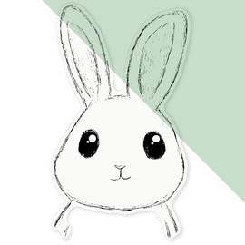 Extra Large 460mm 'Cute Bunny' Transparent/Clear Sticker Decal for Windows/Cars/Walls (DC00140459)