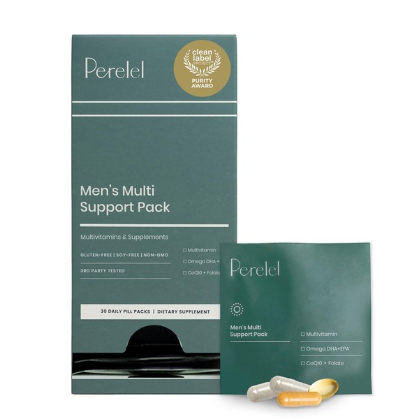 Perelel Men’s Multi Support Pack, Daily Multivitamin with Magnesium, Omega