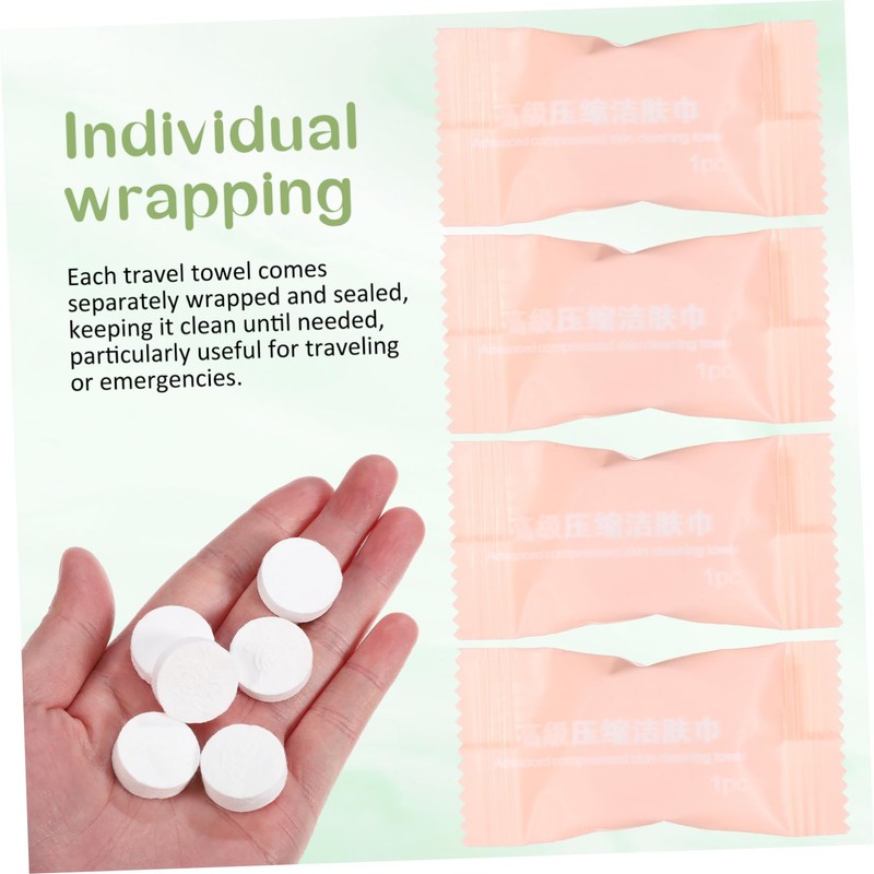 IWOWHERO Face Washer 100pcs Compressed Travel Towels Mini for Camping