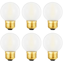 HOMOSUM Dimmable G16.5 Frosted Edison Bulb,6W E26 LED Bulb Equivalent E26 Candelabra Bulb 60 Watt,3000K,400lm,G50,CRI90+,AC120V,Frosted Glass, 6Pack (6W-3000K)