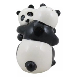 Ceramic Hugging And Dancing Giant Panda Bears Salt And Pepper Shakers Set Decor