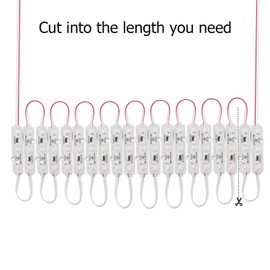 Lulin 100PCS Waterproof Super Bright Led Module Strip Lights White, 53FT DC12V 3 LED Module White for Letter Sign Advertising Sign with Tape Adhesive Backside