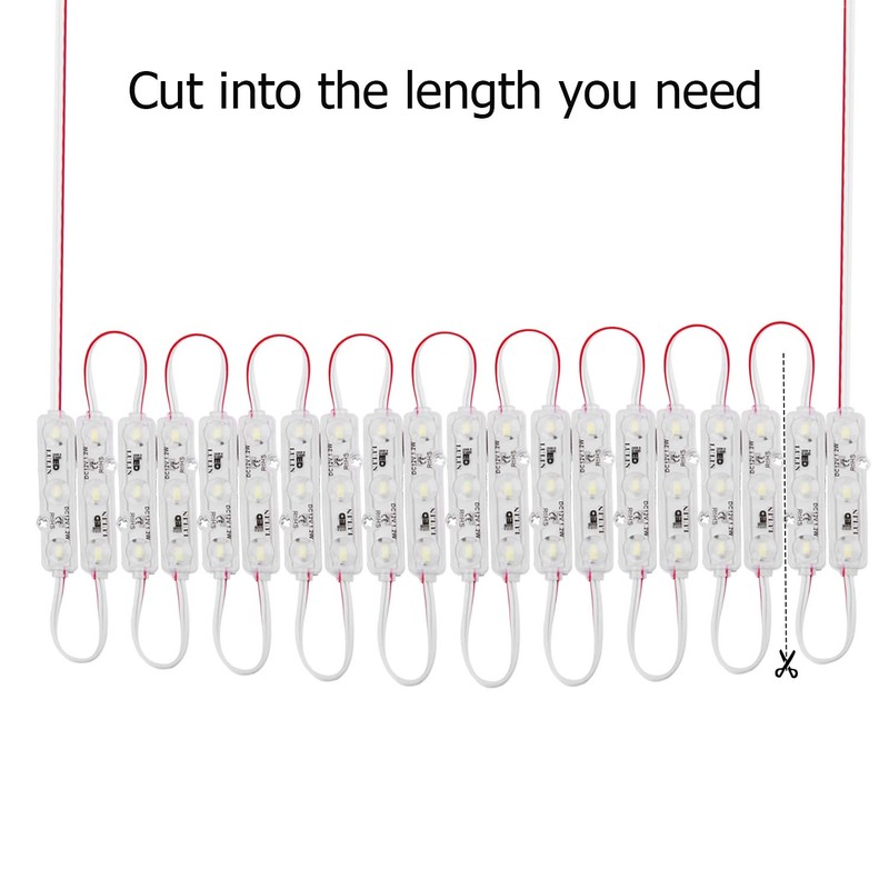 Lulin 100PCS Waterproof Super Bright Led Module Strip Lights White,