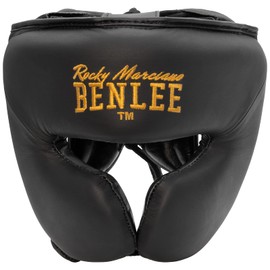 Benlee Berkley Leather Headguard, S/M, Black/Gold