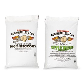 CookinPellets Premium Hickory Grill Smoker Smoking Wood Pellets, 40 Pound Bag Bundle with CookinPellets Apple Mash Hard Maple Smoker Smoking Wood Pellets, 40 Pound Bag