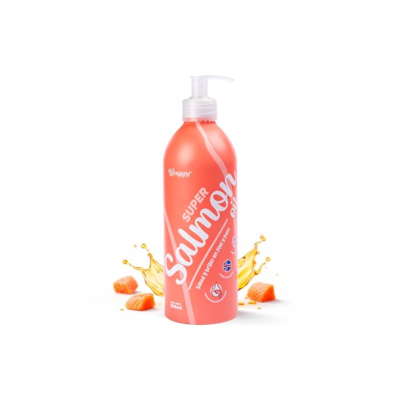 Waggys Super Salmon Oil, Omega 3 para Perros y Gatos,