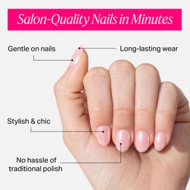 Nailboo Press On Nails, Salon-Quality Reusable Fake Nails for Fast DIY Manicure with Strong Hold Nail Glue for Press Ons, Nail File, & Alcohol Prep Pads, Bubble Bath