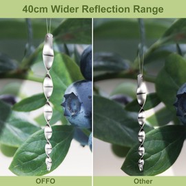 OFFO Large Bird Scarer Rods, 15.7 in (10 PCS) Multicolored Reflective Bird Device Outdoor Bird Scarer to Keep Pigeon and Woodpecker Away from Garden or Yard