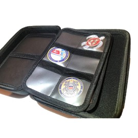 Pin-iT Challenge Coin Display Case Hard Zip Collectible Coin Case for Traveling and Coin Collectors