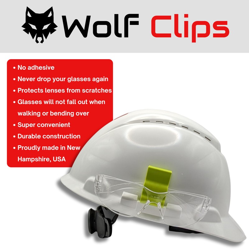 Diligence, Wolf Clips, Hard Hat Accessory, Safety Glasses or Sunglasses