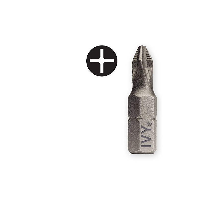 IVY Classic 45703 1-Inch #2 Phillips Ribbed Reduced Insert Bit,