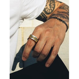 U7 Mens Rings Stainless Steel as Fidget Tool Cool Spinner Ring Male Xmas Gift Size 11