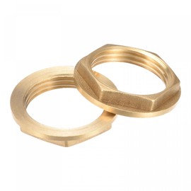 TA-VIGOR 2Pcs G1 Flange Lock Nuts, Brass Female Thread Hex Lock Nut Pipe Fitting with Flange for Plumbing Fixed