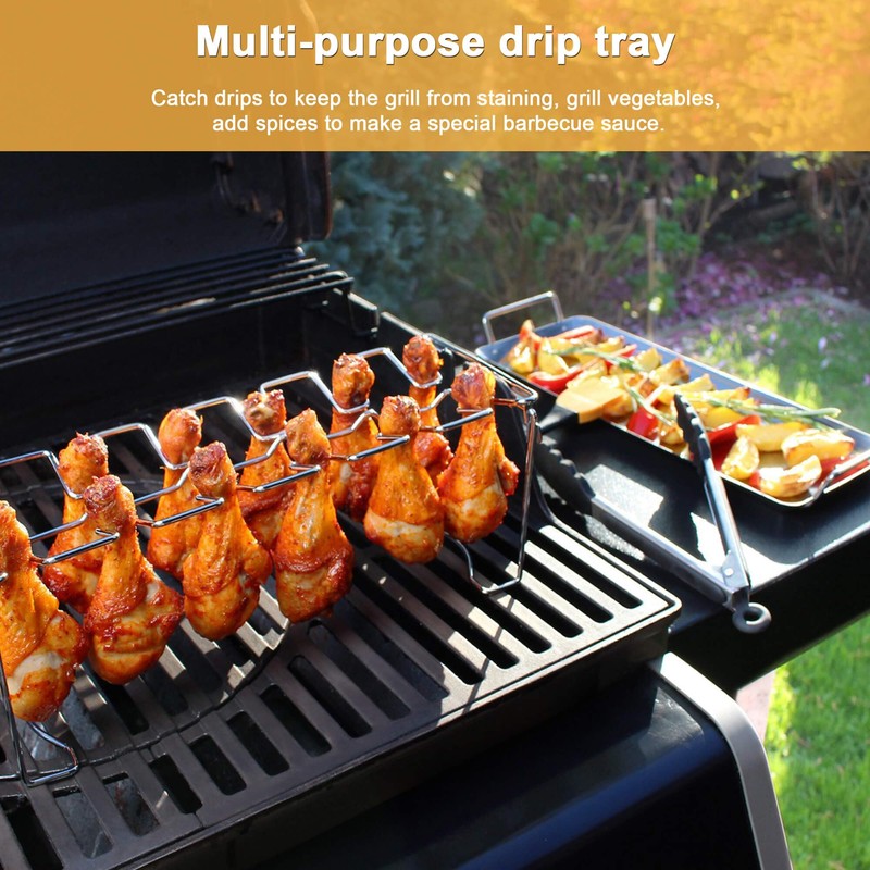 BaokiTook 2 Packs Grill Rack, Chicken Leg and Wing Rack,