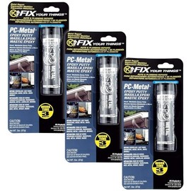 PC Products PC-Metal Epoxy Putty, 2 oz Stick, 3-Pack, Dark Gray,25536