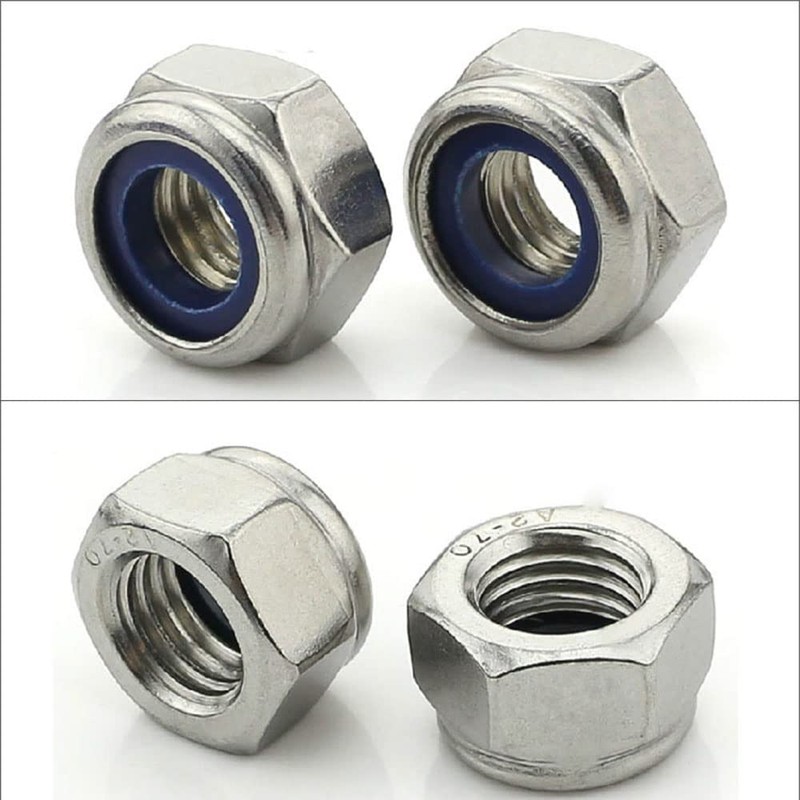 M3-M12 165 Pieces Stainless Steel Nylon Lock Nut Sets, Self-Locking