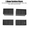 Omabeta 4PCS L Shape Rectangular Furniture Risers with Smooth Corners
