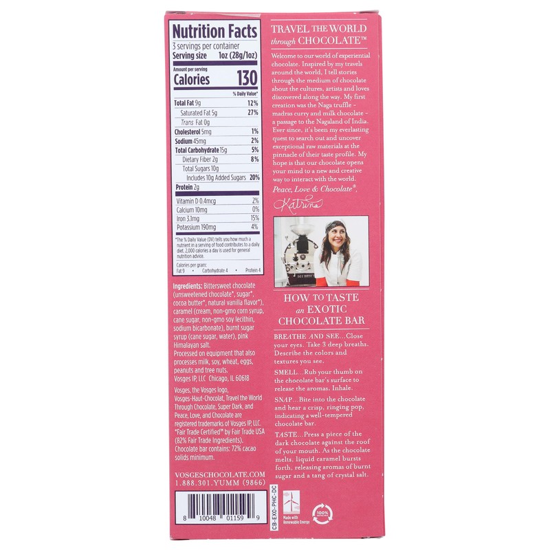 Vosges Haut-Chocolat Pink Himalayan Salt, 3oz Bar