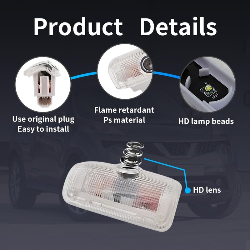 LED Car Door Logo Lights Compatible for Armada 2017-2022 Courtesy