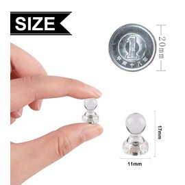80pcs Magnetic Pins Super Strong Magnetic Pins Magnetic Hooks Storage Small Items Storage Refrigerator Whiteboard Bulletin Board Maps School Office Kitchen Office Supplies (Transparent Color)