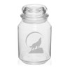 26 oz Glass Candy Jar Gift Wolf Howling At Moon
