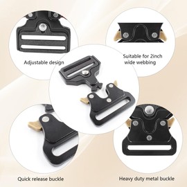 pson 3PCS 1.5 Inch Heavy Duty Metal Buckle, Adjustable Tactical Belt Buckle, Quick Release Buckle Replacement for Dog Collar Hardware, Backpack, Hunting Belt, Firefighting Belt