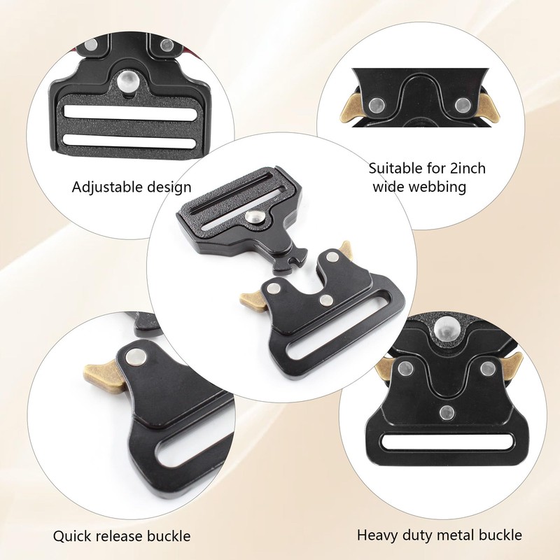 pson 3PCS 1.5 Inch Heavy Duty Metal Buckle, Adjustable Tactical