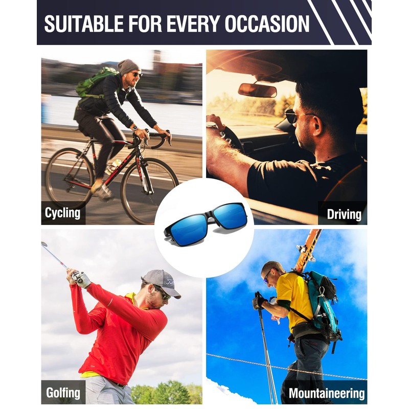 DUCO Sunglasses Men Driving Polarized Sunglasses for Fishing High-Grade Carbon