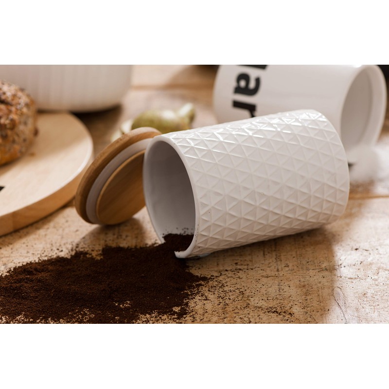 Premier Housewares Tri Canister - White