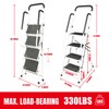 BIG RED Ergonomic 4 Step Folding Ladder with Anti-Slip Pedal: