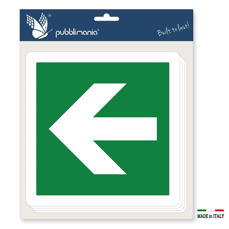 pubblimania Emergency Exit Arrow Sticker PVC Heavy Duty Outdoor Indoor