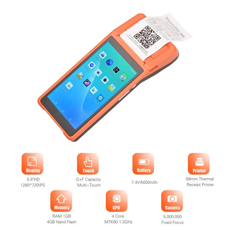 All in One Handheld PDA Printer Smart POS Terminal Wireless