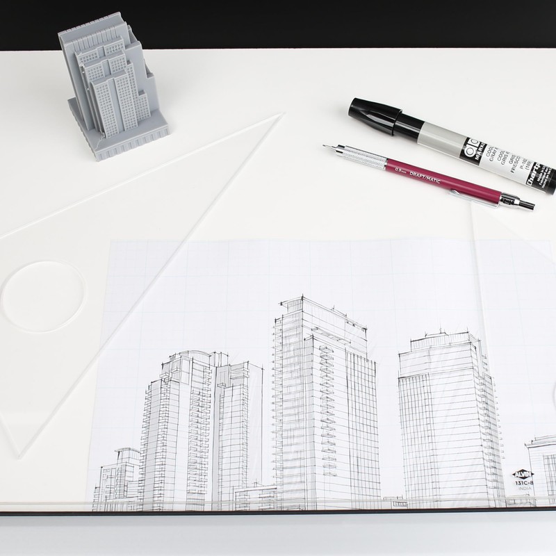 Alvin 130C-14 14 inch Clear Professional Acrylic Triangle 30/60