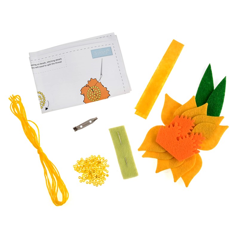 Trimits Felt Decoration Kits, 8.5 x 11.5cm, Daffodil Brooch