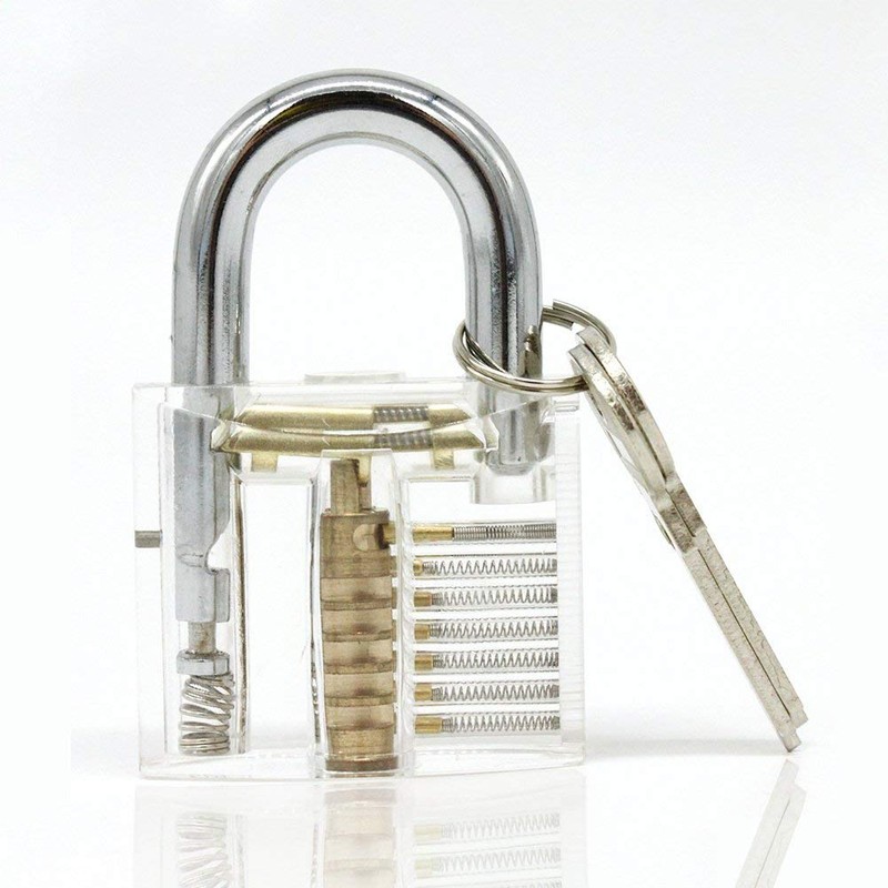 ValueHall 7 PCS Training Locks Professional Transparent Cutaway Practice Keyed