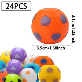 24 PCS Football Party Bags Fillers, Mini Fidget Spinner Soccer Balls for Boys & Girls, Fun Fidget Toys Rotatable Hand Soccer Balls Gifts for Boys Toys Football Favours (Random Color)