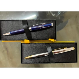 Free Engraving Luxury Pen Cross Coventry Ballpoint Laser Engraving Personlisation Customisation Unique Gift With Gift Box & Gift Bag (Blue & Chrome)