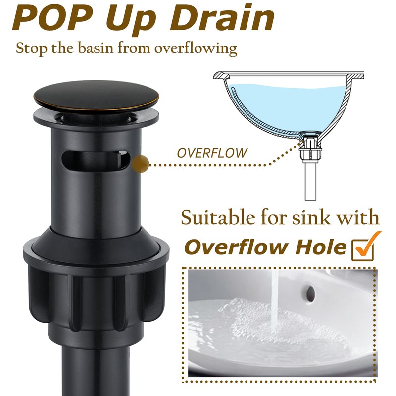 WINKEAR Roman Bathroom Sink Faucet Deck Mount or Wall Mount