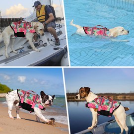 Doglay Dog Life Jacket, Dog Life Vest for Swimming Boating, Adjustable Puppy Life Jacket with Reflective Stripes, Superior Buoyancy Dog Swimming Vest for Small Medium and Large Dogs