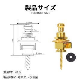 JnTech Guitar Strap Lock Pin, Metal Strap Buckle, Fall Prevention, One-Touch Attachment, Guitar Accessories, Locking Type Guitar Strap, Lock Pin Compatible, Easy Installation, For Musical Instruments,